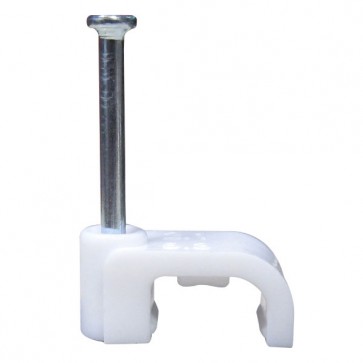 CABLE CLIP WHITE PLASTIC FOR 1 1.5mm2 T E FLAT 5000 PK