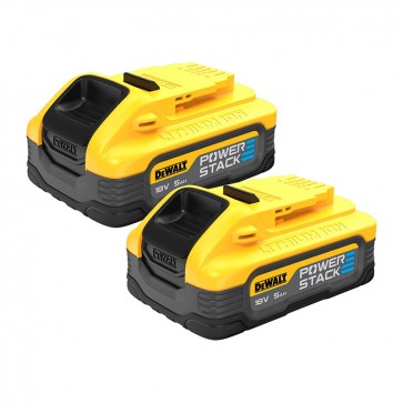 DEWALT 18V XR 5.0Ah POWERSTACK Battery Twin Pack Batteries Chargers
