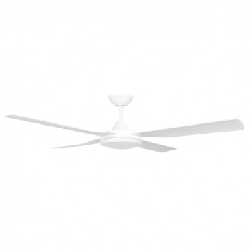 CEILING FAN, 52in DC 4 BLADE WHITE + LIGHT, RC & W/CONTROL