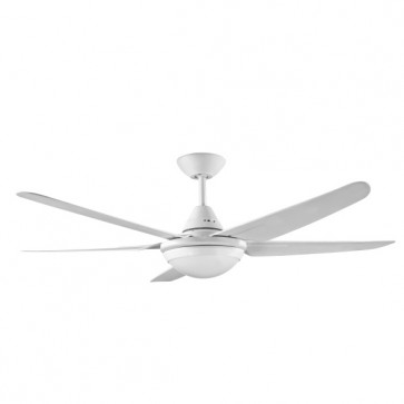 CEILING FAN, 52in 5 ABS BLADED RANDLE + CCT LED 18W, WHITE