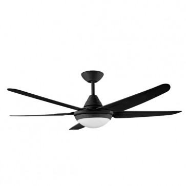 CEILING FAN, 52in 5 ABS BLADED RANDLE + CCT LED 18W, BLACK