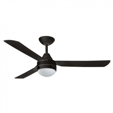 CEILING FAN, 48in 3 ABS BLADED HAWK + LIGHT, BLACK