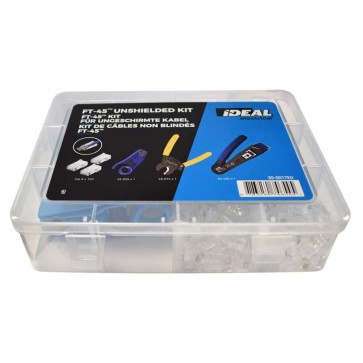 MODULAR PLUG KIT, FT-45 TOOL STRIPPER, CUTTER & RJ C6 PLUGS