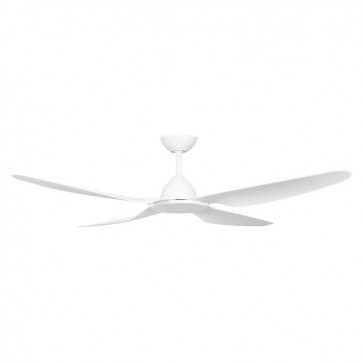 CEILING FAN, 52in DC 3/4 BLADE WHITE + RC & WALL CONTROLLER
