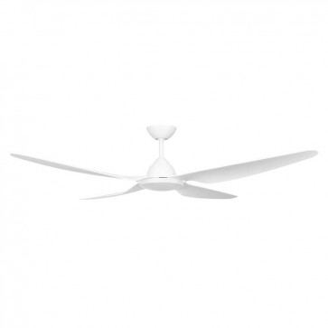 CEILING FAN, 58in DC 3/4 BLADE WHITE + LIGHT, RC & W/CONTROL