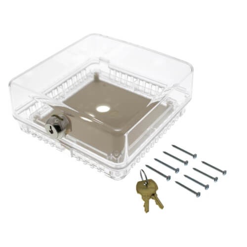 TSTAT GUARD SMALL CLEAR PLASTIC COVER + RING BASE Thermostats