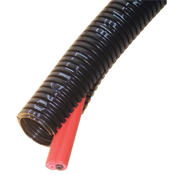 SPLIT CONDUIT BLACK ID 12mm (50) PVC Flexible Conduit