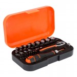 SOCKET AND DRIVE SET, 34 PCS SOCKETS, DRIVES & ACCESSORIES