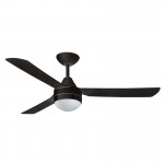 CEILING FAN, 48in 3 ABS BLADED HAWK + LIGHT, BLACK