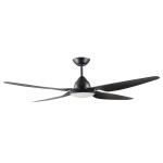 CEILING FAN, 58in DC ABS BLADE RONDO + LED LIGHT, BLACK