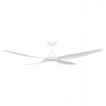 CEILING FAN, 58in DC 3/4 BLADE WHITE + RC & WALL CONTROLLER