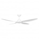 CEILING FAN, 52in DC 3/4 BLADE WHITE + LIGHT, RC & W/CONTROL