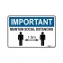 SIGN, NOTICE 225 x 300mm POLY IMPORTANT MAINTAIN DISTANCING